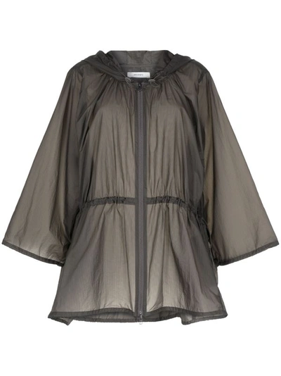 Shop Amomento Women Ripstop Hoodie Poncho In Brown