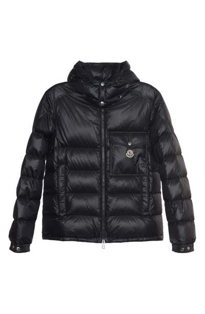 Shop Moncler Wollaston Quilted Recycled Nylon Puffer Jacket In Black