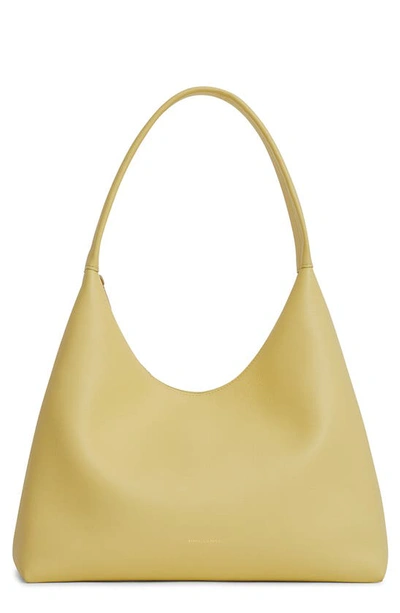 Shop Mansur Gavriel Candy Pebbled Leather Shoulder Bag In Banana