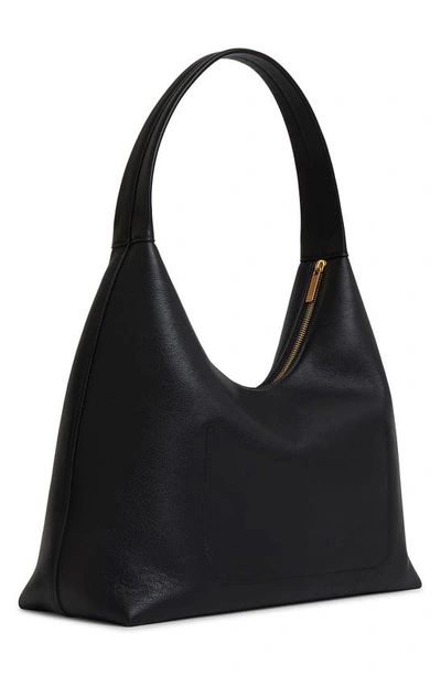 Mansur Gavriel Candy Pebbled Leather Shoulder Bag In Black