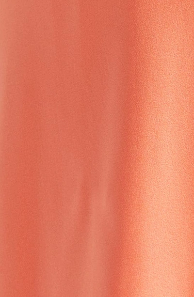 Shop Lapointe Funnel Neck Long Sleeve Crepe Dress In Coral