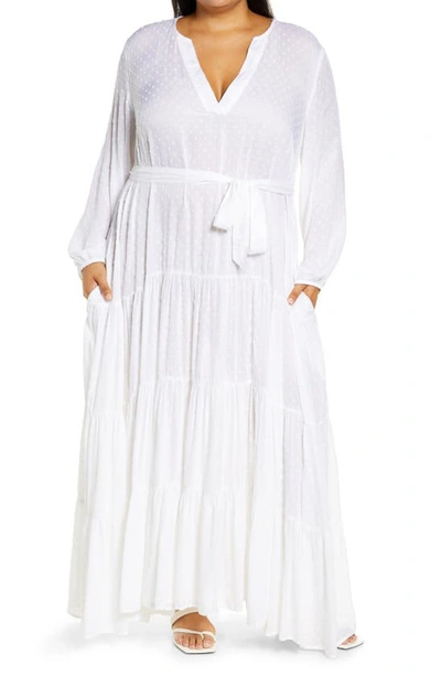 Shop Pari Passu Tiered Long Sleeve Dress In Egret