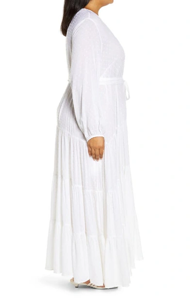 Shop Pari Passu Tiered Long Sleeve Dress In Egret