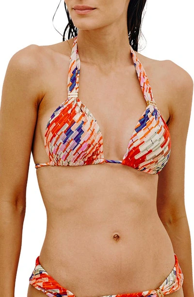 Shop Vix Swimwear Bia Bikini Top In Multi Red