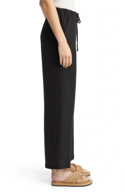 Rails Emmie Drawstring Wide Leg Linen Pants In Black