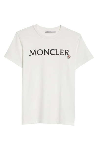 Shop Moncler Logo Embroidered T-shirt In White