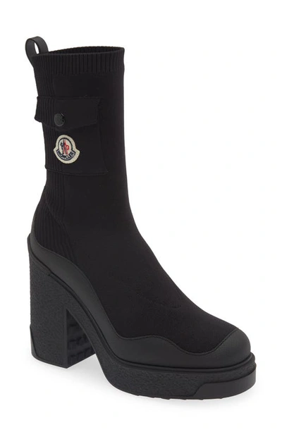 Shop Moncler Splora Pocket Sock Bootie In Black