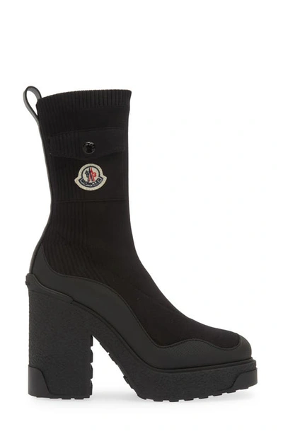 Shop Moncler Splora Pocket Sock Bootie In Black