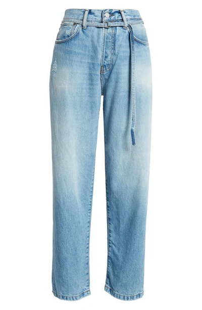 Acne Studios 1991 Toj Distressed High Waist Loose Fit Jeans In Light Blue