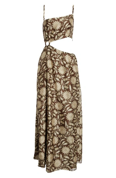 Shop Sir Xanita Paisley Floral Asymmetric Cutout Cotton & Silk Sundress In Xanita Print