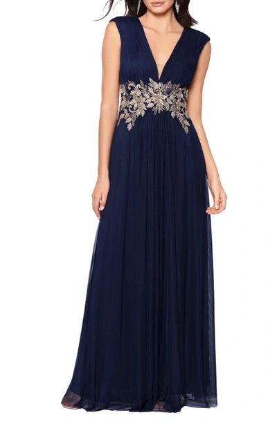 Betsy & adam embellished embroidered cheap gown