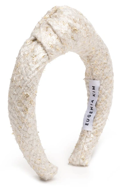 Shop Eugenia Kim Maryn Knotted Headband In Ivory/ Gold