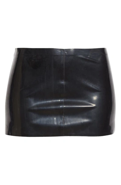 Shop Miaou Latex Micro Miniskirt In Black