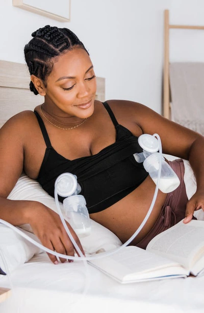 Kindred Bravely Sublime Wireless Hands Free Pumping/nursing Sleep Bra In Black