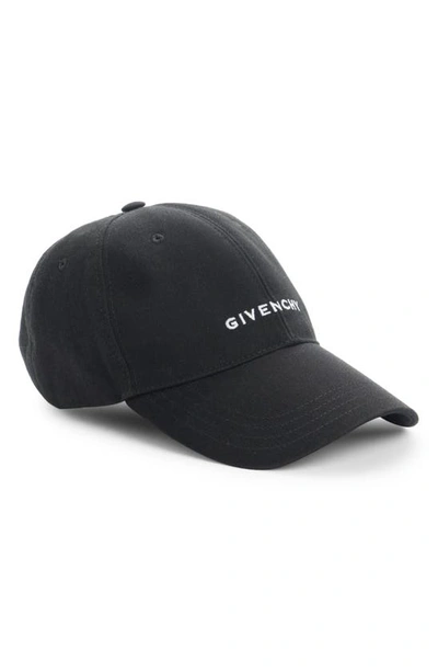 Shop Givenchy Small Logo Embroidered Baseball Cap In Black