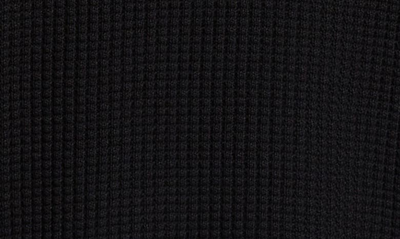 Moncler Reflective Logo Patch Waffle Knit Sweater In Black