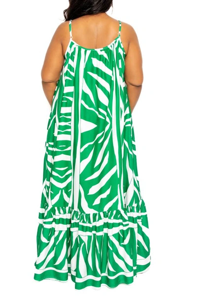 Shop Buxom Couture Animal Print Maxi Dress In Green
