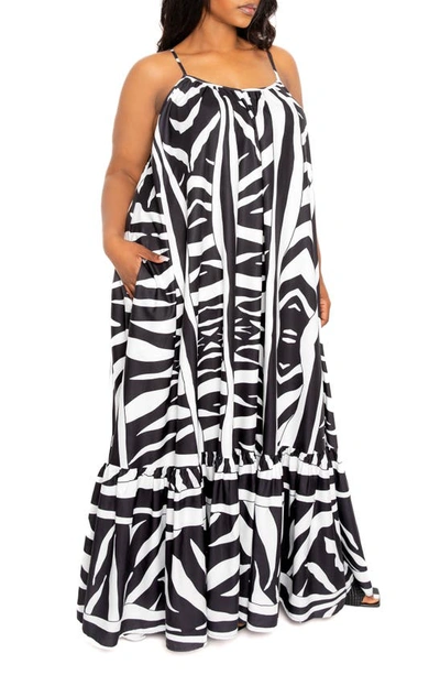 Shop Buxom Couture Animal Print Maxi Dress In Black