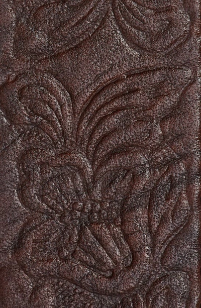 Shop Golden Goose Floral Embossed Stud Leather Belt In Testa Di Moro