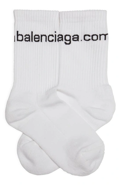 Shop Balenciaga .com Crew Socks In White/ Black