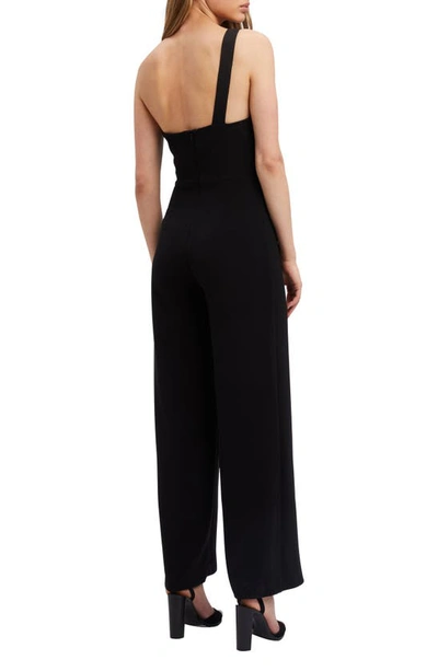 Shop Bardot Ignite One-shoulder Cutout Wide Leg Jumpsuit In Black
