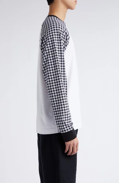 Shop Moncler Genius X Frgmt Houndstooth Raglan Sleeve Graphic T-shirt In Black White Print