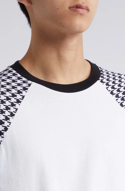 Shop Moncler Genius X Frgmt Houndstooth Raglan Sleeve Graphic T-shirt In Black White Print