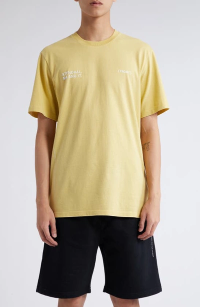 Shop Moncler Genius X Frgmt Logo Embroidered Pocket Graphic T-shirt In Yellow