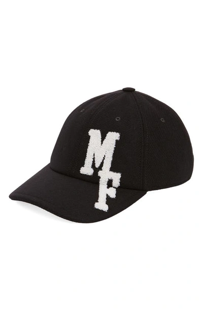 Shop Moncler Genius X Frgmt Oversize Logo Patch Baseball Cap In Black