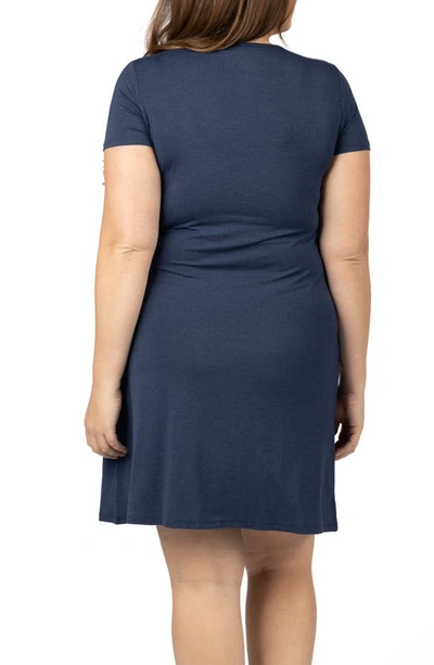 Kindred Bravely Women's Eleanora Plus Size Maternity & Nursing Lounge Dress In Navy