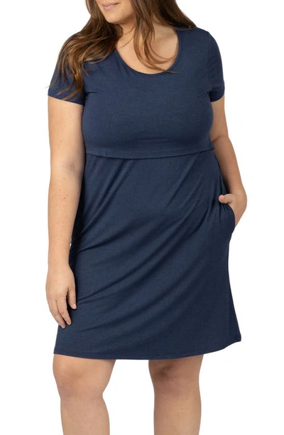 Shop Kindred Bravely Eleanora Maternity/nursing Lounge Dress In Navy