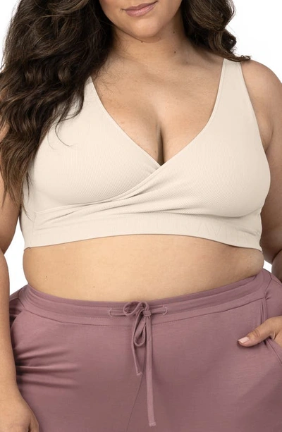 Kindred Bravely Plus Size Sublime Adjustable Crossover Nursing & Lounge Bra S In Stone Grey