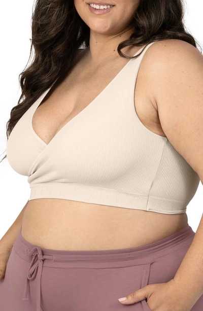 Kindred Bravely Plus Size Sublime Adjustable Crossover Nursing & Lounge Bra S In Stone Grey