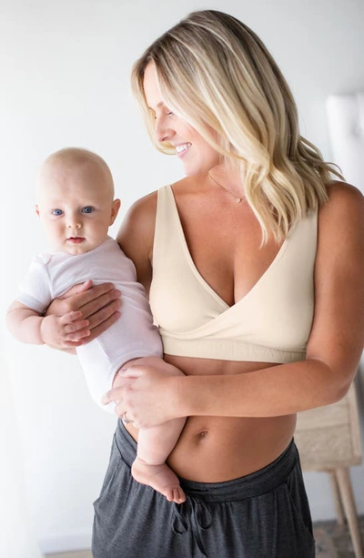 Kindred Bravely Plus Size Sublime Adjustable Crossover Nursing & Lounge Bra S In Stone Grey