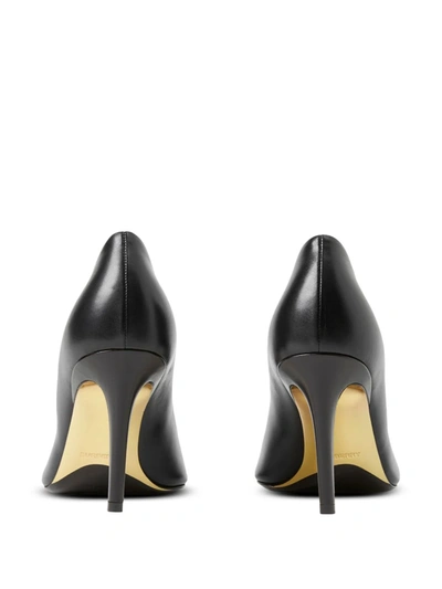 Shop Burberry Women Leather Point-toe Pumps In Black