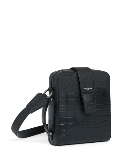 Shop Maison Margiela Four-stitch Leather Shoulder Bag In Black