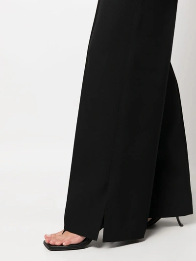 Shop Jil Sander Women Wide Leg Wool Trouser In Black