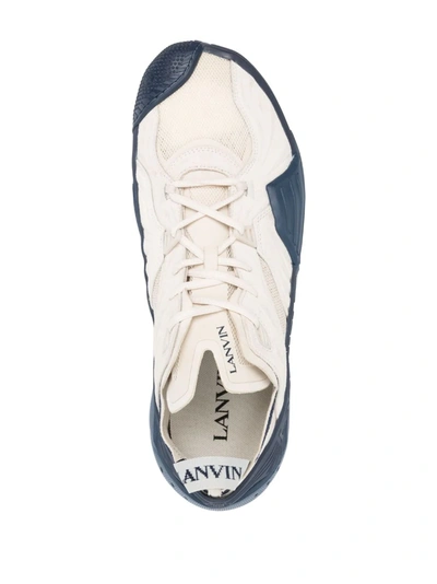 Shop Lanvin Men Flash-x Sneakers In Slate White
