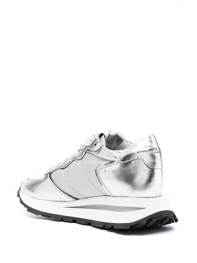 Shop Philippe Model 'trpx' Sneakers In Silver