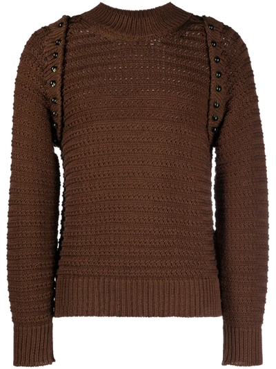 Namacheko Crochet-knit Layered Cotton Jumper In Chesnut Brown ...