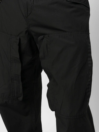 Shop Palm Angels Men Logo Light Cargo Pants In 1010 Black Black