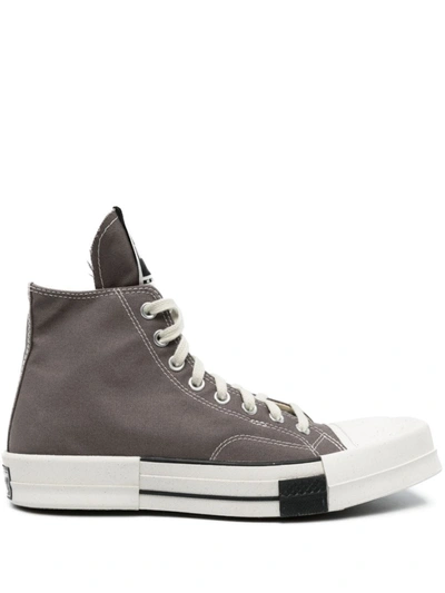Shop Rick Owens Drkshdw X Converse Turbodrk Laceless Woven High-top Sneakers In 34 Dust