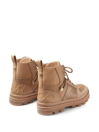 Jimmy Choo Normandy Lace-up Boots In Nude