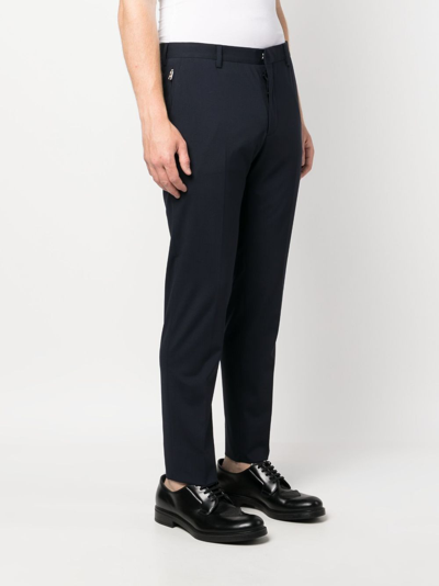 Prada Midnight Wool Wide-leg Pant In Blau