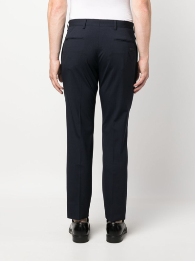 Prada Midnight Wool Wide-leg Pant In Blau