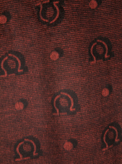Ferragamo Patterned-jacquard Silk Scarf In Rot
