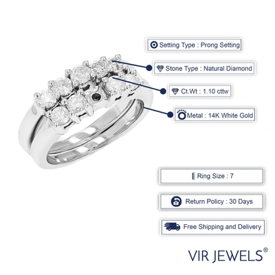 Vir Jewels 1.10 Cttw Semi Mount Diamond Wedding Bridal Set 14k White Gold Round In Silver