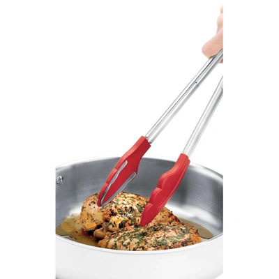Cuisipro 12 Inch Tongs With Teeth, Red In Red