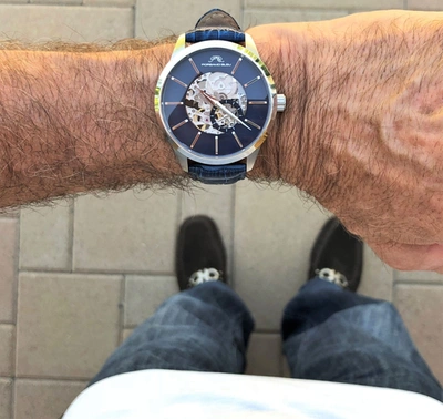 Shop Porsamo Bleu Cassius Men's Automatic Watch, 802acal In Blue
