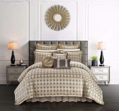 Shop Chic Home Sueann 9-piece Comforter Set In Beige
